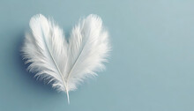White Fluffy Feathers In Heart Shape