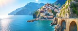 Fototapeta  - view of the amalfi coast of italy during a sunny day