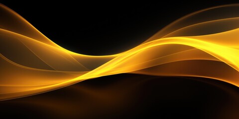 Wall Mural - Yellow Energy Flow. Abstract Illustration of Rounded Lines and Yellow Background depicting Power