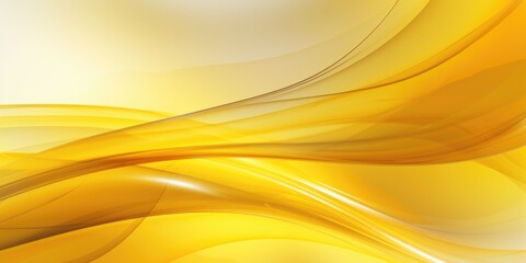 Wall Mural - Yellow Energy Flow. Abstract Illustration of Rounded Background with Dynamic Yellow Lines