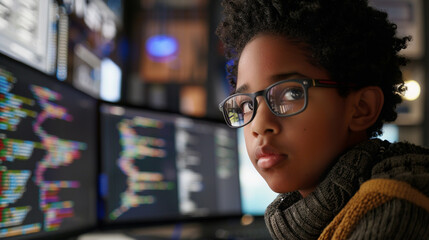 a teenage coder developing an educational software program that makes learning accessible and engagi