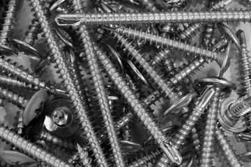 Sticker - Many self tapping screws as industrial DIY background