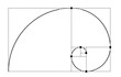 Golden ratio. Fibonacci ideal proportion sections, divinity and eternity spiral symbol isolated template. PNG