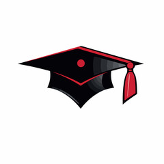Sticker - Graduation hat in cartoon, doodle style. Image for t-shirt, web, mobile apps and ui. Isolated 2d vector illustration in logo, icon, sketch style, Eps 10. AI Generative