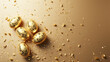 Golden Elegance: Easter Eggs in Clipart for a Prestigious Card.