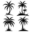 © Mutsurini - set of different coconut tree silhouettes isolated
