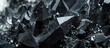Macro detail black crystals abstract crystalline light background. AI generated image