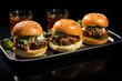 © ToonArt - Swiftly Sriracha Sliders , black background,  fast food.