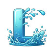 L - alphabet letters from water transparent background