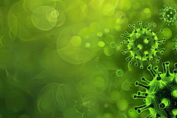 Wall Mural - A closeup of viruses