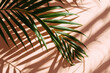 Tropical Green Palm Leaves: Abstract Botanical Pattern on Light Pastel Background