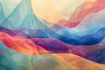 Wall Mural - Panoramic abstract texture background Featuring a wide view of a surreal landscape with vibrant colors and dream-like quality Ideal for wallpapers and creative projects