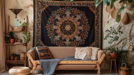 Aufkleber - A beautiful tapestry featuring Islamic geometric patterns.