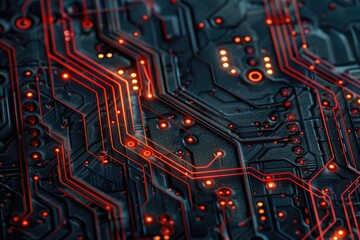 Aufkleber - A close-up of electronic circuits and wires, representing a technological maze