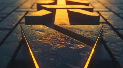 Fototapete - A dynamic 3D arrow points towards endless possibilities.