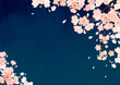 桜 夜桜　背景 フレーム　水彩 イラスト