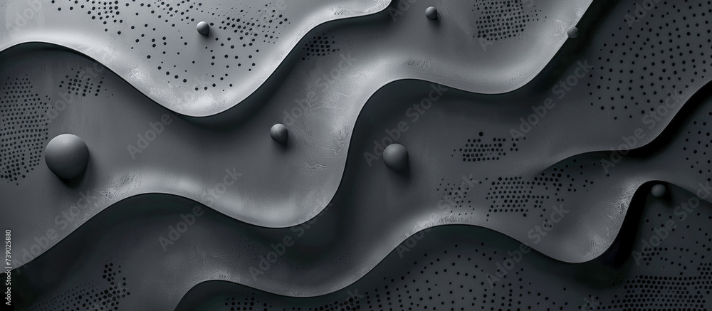 Dark high tech wavy background black anodized metal texture sphere ...