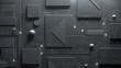 Dark high tech background black anodized metal texture abstract geometric shapes modern minimalist flat neumorphism layers - UI / UX layout design