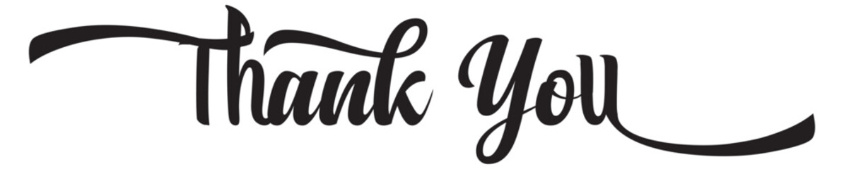 thank you card, text or lettering. vector script and handwritten typography. thank you vintage style