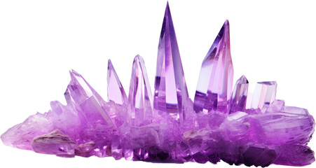 purple violet crystal chunk,fantasy crystal portrait isolated on white or transparent background,transparency