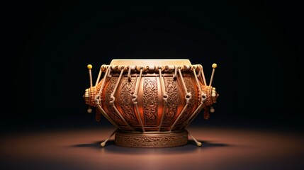 Indian traditional percussion instrument created by hand Dholak