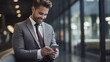 © Mircea Maties - Young Professional Business Man Smiling And Looking At His Phone
