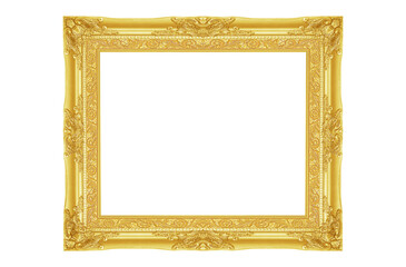 Poster - The antique gold frame on the white background