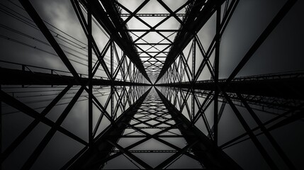 High pylon of a high-voltage transmission line.