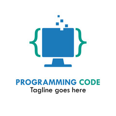 Code developer or programming code design logo template illustration