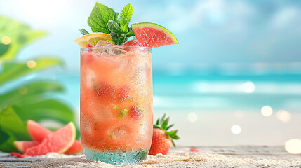 Canvas Print - mojito cocktail on the beach