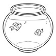 fishbowl illustration hand drawn outline isolated vector
