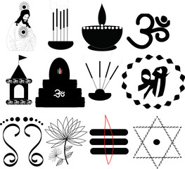 Wall Mural - Hindu Icon Black Vector Image