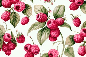 Wall Mural - Berry pattern on light background