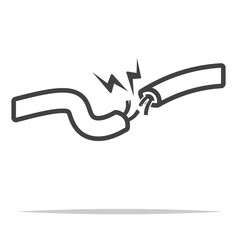 Wall Mural - broken cable wire cut icon transparent vector isolated