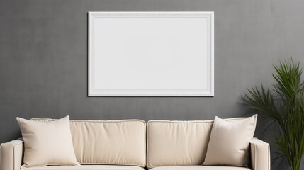 Wall Mural - frame mockup on wall in living room