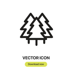 Leinwandbilder - Forest icon vector. Linear-style sign for mobile concept and web design. Forest symbol illustration. Pixel vector graphics - Vector.	