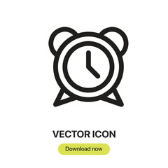 Poster - Alarm icon vector. Linear-style sign for mobile concept and web design. Alarm symbol illustration. Pixel vector graphics - Vector.	