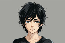 Face Handsome Young Man Anime Style Character