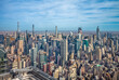 Aerial view of New York City skyline.