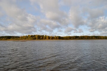 Sticker - Summer fishing on the Rybinsk reservoir, nature.