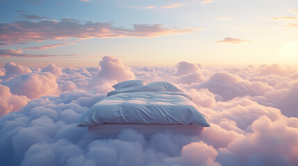 Wall Mural - bed in the clouds - sleeping relaxed 