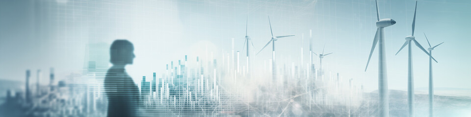 Wall Mural - windturbines, green energy concept