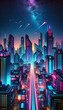 Lofi Cyberspace future city or Virtual city scene generative AI graphic novel video game anime comic, Generative AI