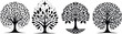 © Arafat - artistic tree silhouettes, perfect for logos, tattoos, decorations. Intricate designs, monochrome beauty, nature’s elegance captured in black. Ideal for creative, organic, and environmental themes