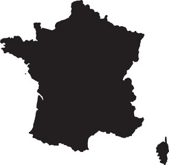 Wall Mural - black silhouette design of paris France map on white background