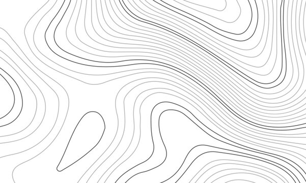 Abstract black and white wavy topography map background. Topography relief and topographic map wave line background.	