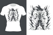 Vector Dragon Ball Goku t-shirt design anime style, Generative Ai