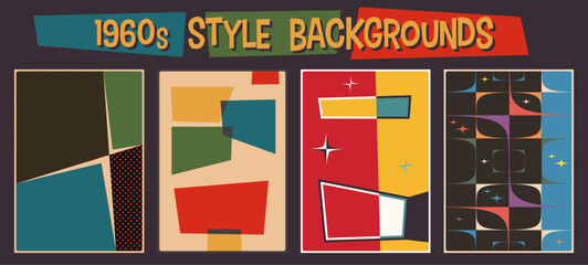 Wall Mural - 1960s style backgrounds. color templates for 60s party, event posters, invitations