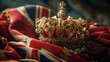 King Charles England King British flag and crown, generative ai