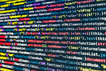 Wall Mural - developer screen with colored website programming code